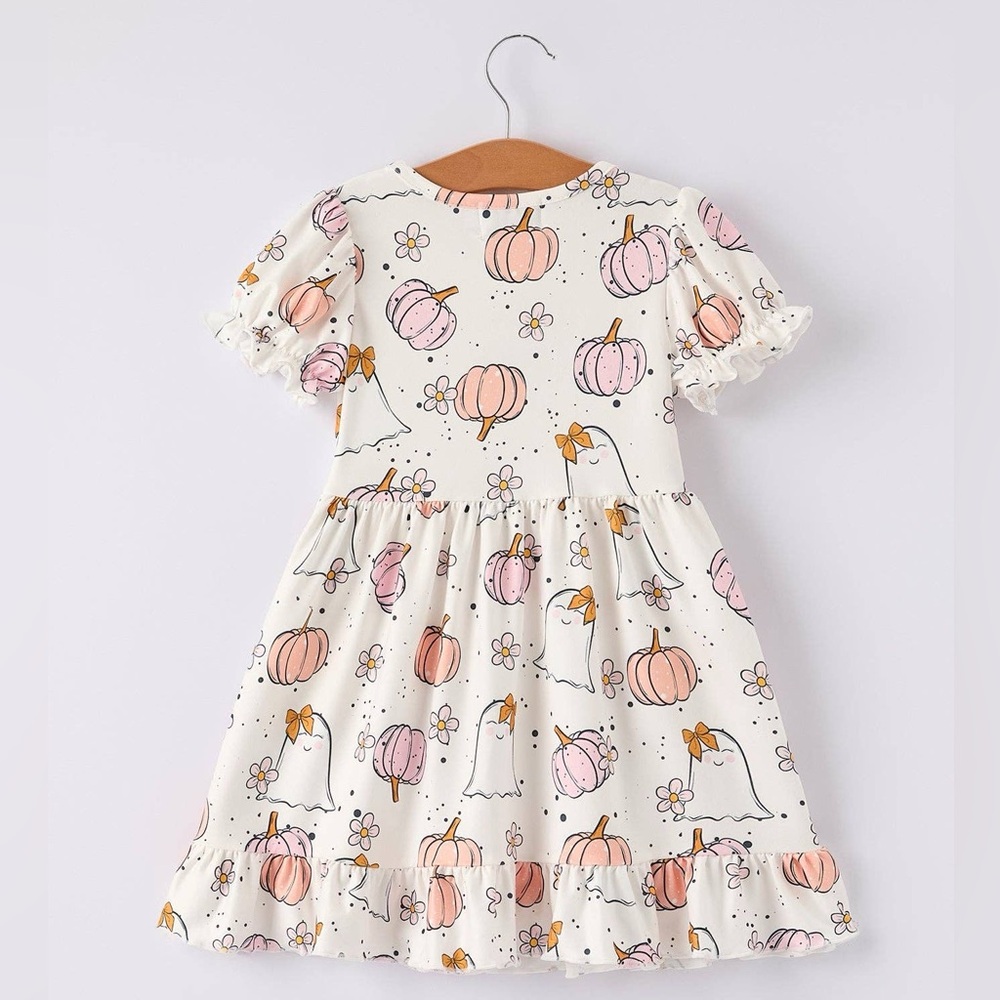 🎃 Rylee Faith Designs Ghost Pumpkin Twirl Dress 2 5 6 7 - Picture 6 of 8
